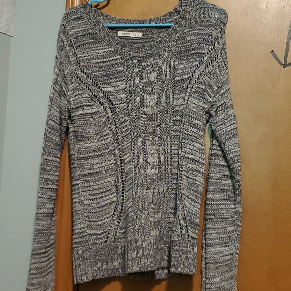 Gray knit sweater